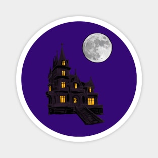 Haunted house with full moon Magnet